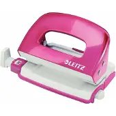 Leitz NeXXt Series WOW Metal Mini Hole Punch, 10 Blätter, Metallisch, Pink, Weiß, Metall, 220 g, 67 x 100 x 71 mm