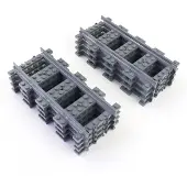 LEGO City Eisenbahn Schienen Gerade Dunkelgrau - 53401 NEU! Menge 10x