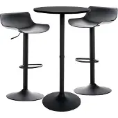 CLP Bartisch Set Fernie mit 2 Barhockern schwarz