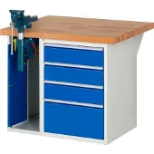 RAU Werkbank 7510A2, B1000xT900xH890mm, 4x Schublade-TA, 1x SSKL