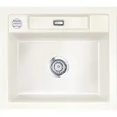 SYSTEMCERAM Spüle KeraDomo BELA 57 in MAGNOLIE mit Excenterbedienung / / Keramikspüle