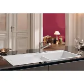 Villeroy & Boch Keramikspüle 67122FKR, Subway 60 flat Flächenbündige Spüle - inkl.
