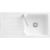 Villeroy & Boch 338601R1 Linara 60 Keramikspüle Einbau-/Einbauspüle Unterschrankbreite ab 60 cm Weiß Alpin mit Handbetätigung - inkl.