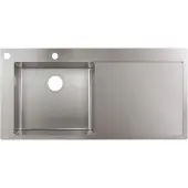 Hansgrohe S71 S718-F450 Einbauspüle 450 mit Abtropffläche rechts, Edelstahl