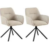 CLP 2er Set Stuhl Tipton Stoffbezug schwenkbar und mit Rückenlehne taupe