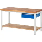 RAU Werkbank höhenverstellbar 8001A7, B1500xT700xH840-1040mm, 1x Schublade-TA