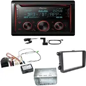 Pioneer FH-S820DAB DAB+ Bluetooth USB Einbauset für Tiguan Amarok Caddy Jetta