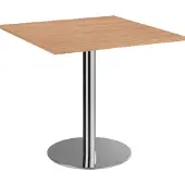 Hjh OFFICE PRO BISTRO F88Q C - System Konferenztisch Nussbaum 80 x 80 Chrom