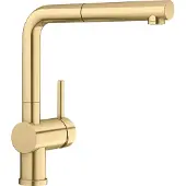 BLANCO LINUS-S Küchenarmatur Wasserhahn Hochdruck satin gold Schlauchbrause - inkl.
