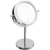5five Simply Smart LED-Kosmetikspiegel, rund, stehend, Metall