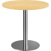 Hjh OFFICE PRO BISTRO F80R C - System Konferenztisch Ahorn Chrom Ø 80