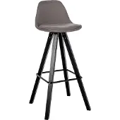CLP Barhocker Corbin Stoff Square | Farbe taupe Gestell Farbe schwarz