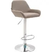 CLP Barhocker Braga Stoff drehbar und höhenverstellbar taupe Gestell Farbe chrom