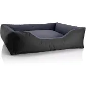 BedDog Hundebett TEDDY, Hundesofa,(XL) ca. 100x85x23cm,THE-ROCK (schwarz/grau)