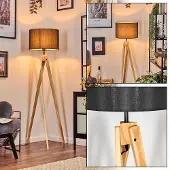 Hofstein Tubione Stehlampe aus Holz/Metall im skandinavischen Design