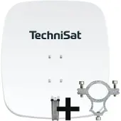 Technisat SATMAN 65 PLUS | Sat-Antenne inkl. Halteschelle und Halterung | rot