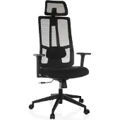 Hjh OFFICE Profi Bürostuhl TRAMORE Ergonomischer Schreibtischstuhl mit Armlehnen Stoff / Netzstoff Schwarz Drehstuhl für Büro, Zuhause