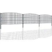 Aileenstore Gartenzaun Mattenzaun Doppelstabmattenzaun Anthrazit Grau Rund bis 50 m, Größe:Höhe 1.20 m x Länge 40 m