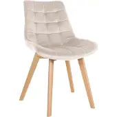 CLP Stuhl Brook Esszimmerstuhl mit Samtbezug creme