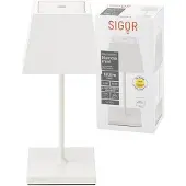 Sigor Nuindie mini LED Akku Tischleuchte Außentischleuchte IP54 weiß eckig Tischlampe