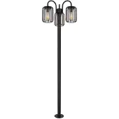 Globo Stehleuchte, IP44, Edelstahl, schwarz, 3 flammig, H 180cm