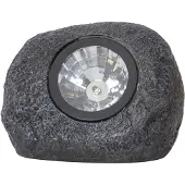 Star Trading Solar-Stein ,Rocky', Dämmerungssensor, Polystone, anthrazit, B 11cm, H 8cm