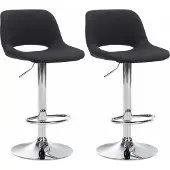CLP 2er Set Barhocker Camden Stoff drehbar und höhenverstellbar schwarz Material Gestell Metall in Chromoptik