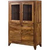 MASSIVMOEBEL24.DE MASSIVMOEBEL24 Highboard Sheesham 100x45x150 braun lackiert ANCONA #130