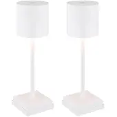 Globo Lighting 2x LED Tischleuchte, Weiß, Touchdimmer, USB-Anschluss, H 32 cm
