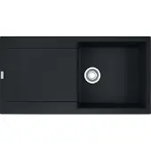 Franke Spüle MARIS MRG 611-100 in BLACK MATT mit Druckknopfventil / Ausschnittmaß 950 x 480 mm / Granitspüle / Auflagespüle / Einbauspüle