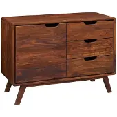 MASSIVMOEBEL24.DE MASSIVMOEBEL24 Kommode Sheesham 90x40x65 walnuss gewachst MALMÖ 2 #104
