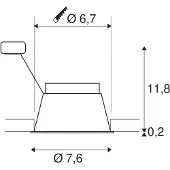 SLV Deckeneinbauleuchte HORN / Spot, Fluter, Deckenstrahler, Deckenleuchte, Einbau-Leuchte LED, Innen-Beleuchtung / GU10 IP20/IP44 25W weiß