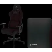 Vortech Essential Gaming-Stuhl Schwarz + Bodenschutzmatte Schwarz