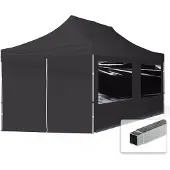 TOOLPORT 3x6m Aluminium Faltpavillon, inkl. 4 Seitenteile, schwarz