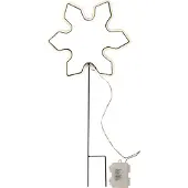 Star Trading Outdoor Leuchte Neonsnowflake Schneeflocke Timer H 60cm