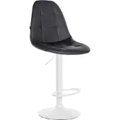 CLP Barhocker Elmore Kunstleder | Farbe schwarz Material Gestell Metall matt weiss