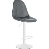 CLP Barhocker Elmore Kunstleder | Farbe grau Material Gestell Metall matt weiss