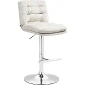 CLP Barhocker Damar Samt höhenverstellbar und drehbar creme Gestell Farbe chrom