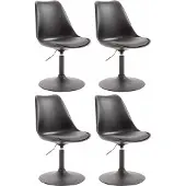 CLP 4er Set Esszimmerstühle Maverick Kunststoff drehbar und stufenlos verstellbar schwarz Gestell Farbe schwarz