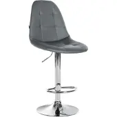CLP Barhocker Elmore Kunstleder | Farbe grau Material Gestell Metall in Chromoptik