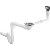 Hansgrohe D14-10 Manuelle Ab- und Überlaufgarnitur für Einzelbecken, Edelstahl