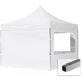 TOOLPORT 3x3m Aluminium Faltpavillon, inkl. 4 Seitenteile, weiß