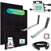 MyVoltaics Balkonkraftwerk MyCarport 880+ Watt mit Unterkonstruktion, bifazial, Hoymiles Wechselrichter WLAN 800 Watt, Steckerfertig - einstecken. fertig. - 15m