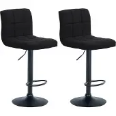 CLP 2er Set Barhocker Calma Stoff drehbar und höhenverstellbar schwarz Material Gestell Metall matt schwarz