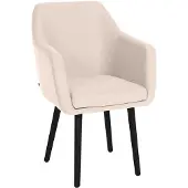 CLP Besucherstuhl Utrecht Stoff mit robustem Holzgestell beige Gestell Farbe schwarz