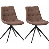 CLP 2er Set Esszimmerstuhl Merna schwenkbar und gepolstert taupe Material Stoff