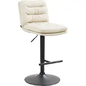 CLP Barhocker Damar Kunstleder höhenverstellbar und drehbar creme Gestell Farbe schwarz