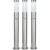 Etc-shop Edelstahl-Außenleuchte mit Bewegungsmelder im 3er-Set