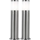 Globo Lighting 2er Set LED Stehleuchte, Edelstahl silber, H 50 cm