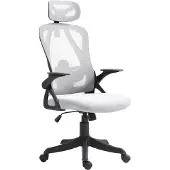 CLP Bürostuhl Taos Ergonomischer Schreibtischstuhl mit Kopfstütze grau